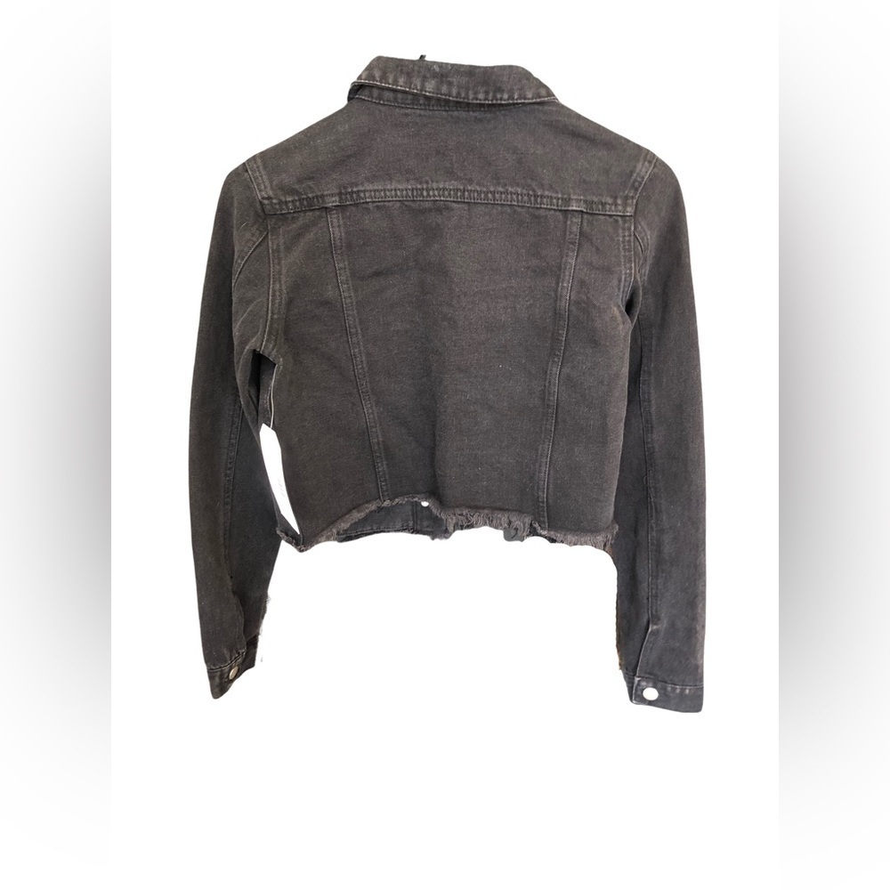 Extra Small Juniors Black Jean Jacket - Picture 2 of 5